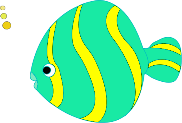 Clip Transparent Stock Jellyfish Clipart Colorful - Fish Clipart Color (600x405), Png Download