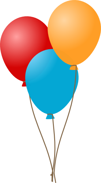 Clip Transparent Stock 3 Balloons Clipart - Cartoon Birthday Balloons (330x594), Png Download