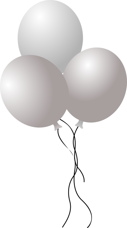 Mono Colored Medium Image Png - White Birthday Balloon Png (445x800), Png Download