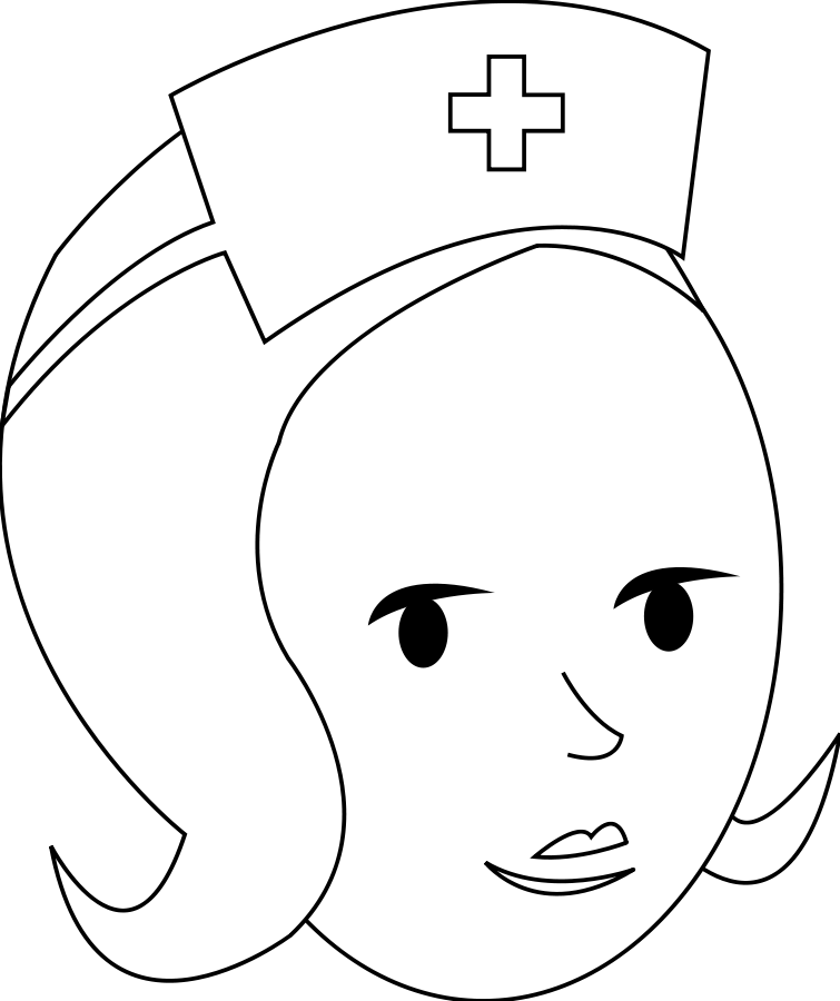 How To Set Use Nurse Line Art Clipart (755x900), Png Download
