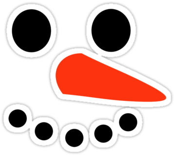 "snowman Face" Stickers By Designzz - Snowman (375x360), Png Download