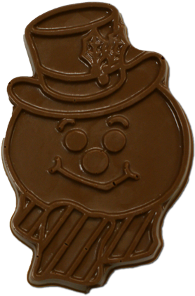 Large Cartoon Snowman Face Lollipop - Chocolate (500x500), Png Download