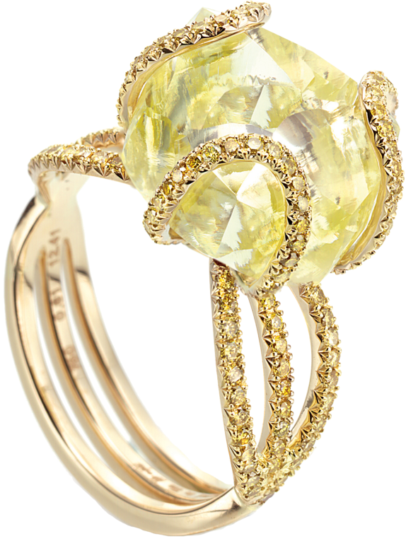 Unique Engagement Rings Yellow Gold (574x765), Png Download