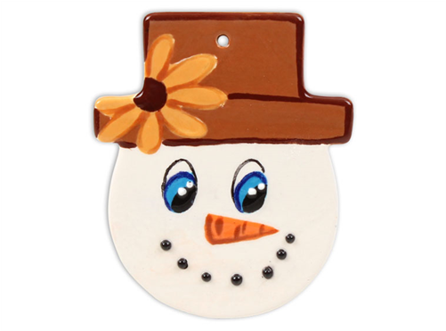Seasonal Snowman Face 3 Ornament/12 Spo - Cartoon (500x500), Png Download