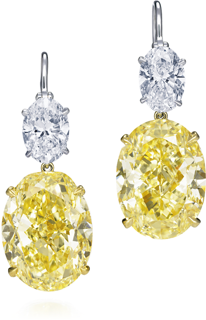 And Last, But Never Least Yellow Diamonds If You Are - Harry Winston Yellow Diamond Earrings (730x776), Png Download