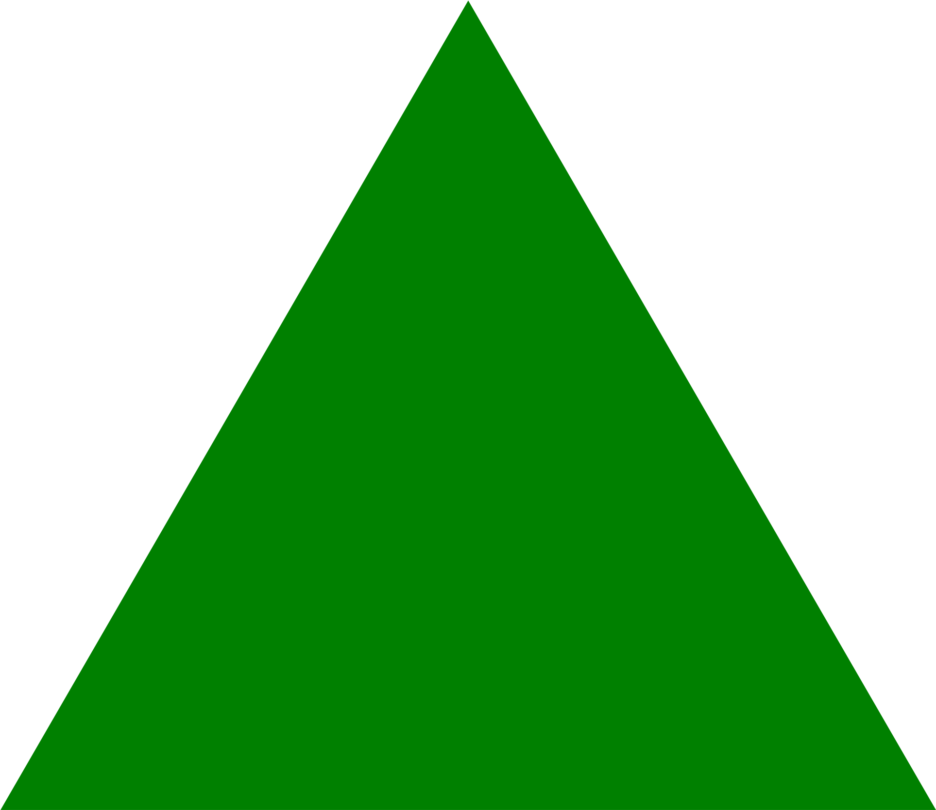 Open - Green Triangle (2000x1778), Png Download