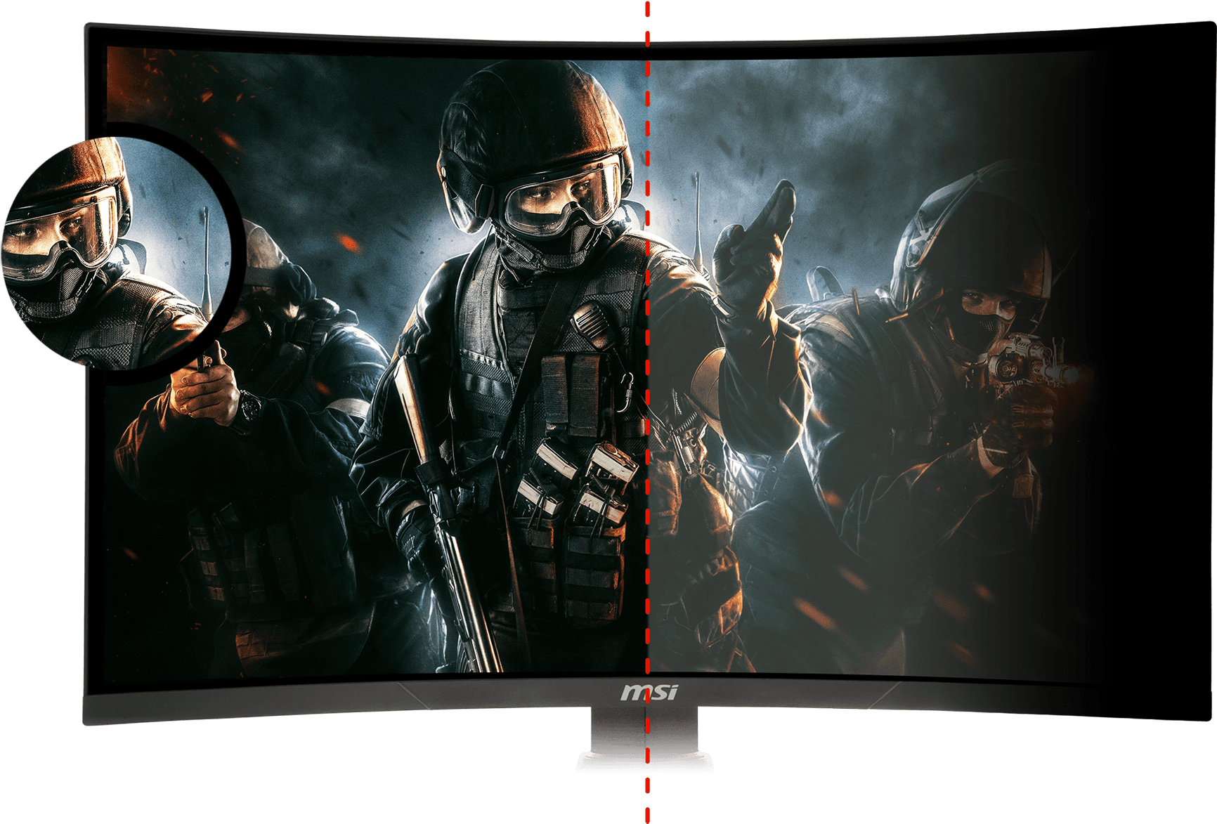 %ntsc - Msi Optix Mag24c (1800x1235), Png Download