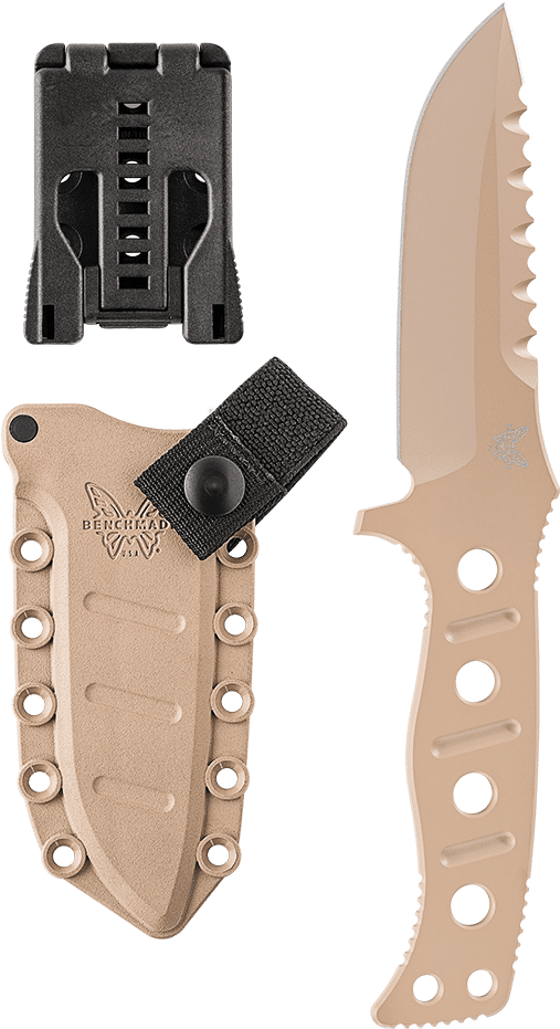 Benchmade Adamas Fixed Blade Knife, Plain Edge, Desert - Benchmade 375 Adamas Fixed Blade Knife 4.2" Drop Point (1000x1000), Png Download