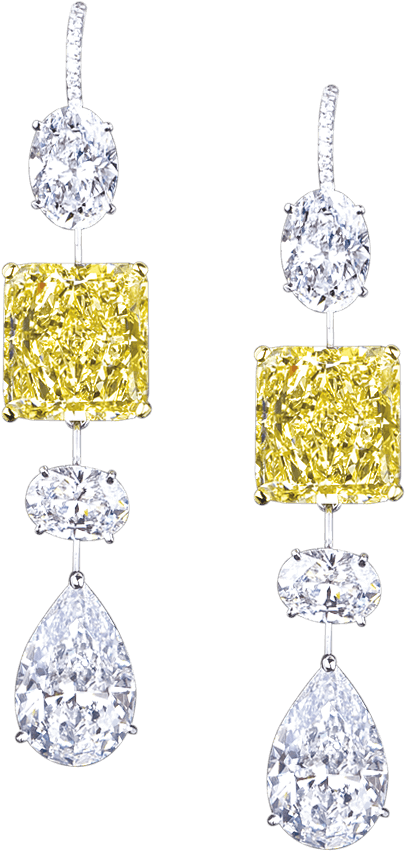 Fancy Intense Yellow Diamond Earrings - Jewellery (1141x1141), Png Download