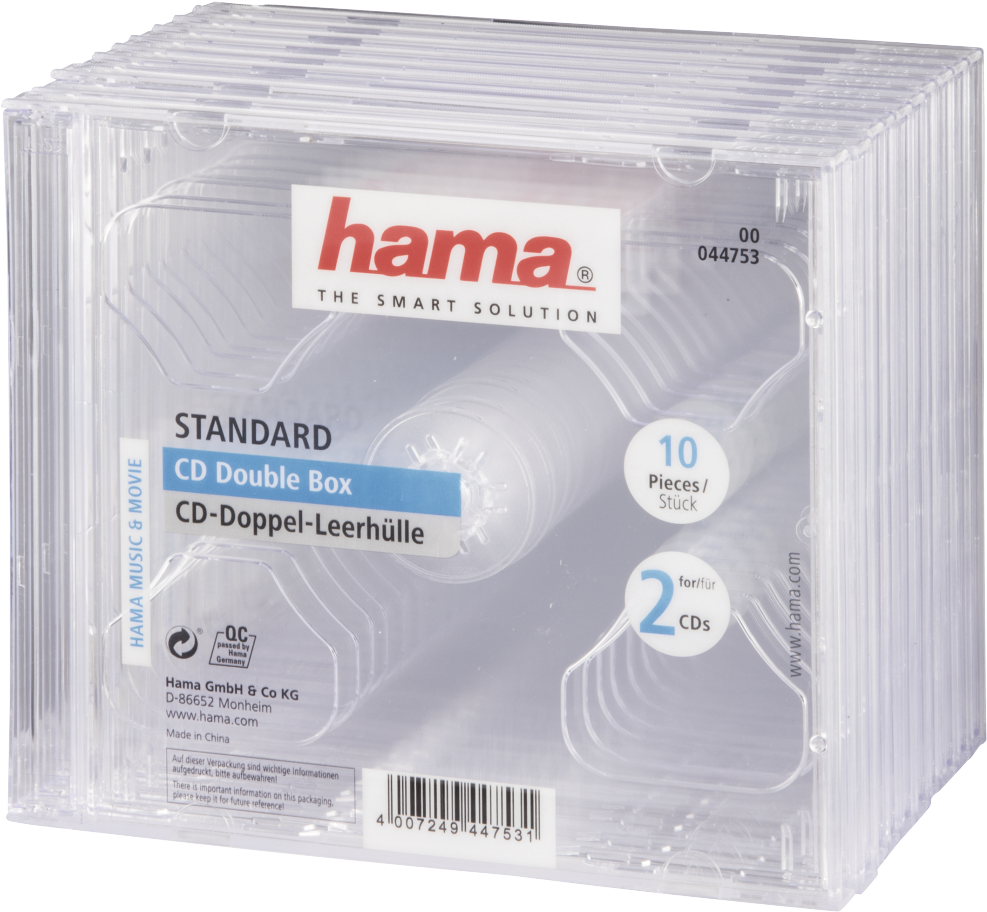 Standard Cd Double Jewel Case, Pack Of 10, Transparent (1100x1100), Png Download