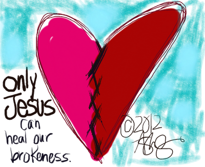 Heartbreak And Healing - God Heals Broken Heart (400x326), Png Download