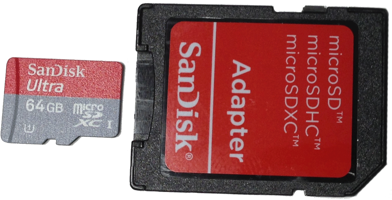 Micro Sd Card With Adapter - Sandisk 4gb Microsdhc Flash Card Model Sdsdq-4096-a11m (1296x656), Png Download