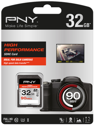 Pny 32gb Uhs-i Class 10 Sdhc Memory Card (498x498), Png Download