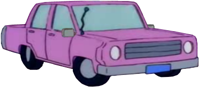 Pink Sedan - Simpsons Car (437x309), Png Download