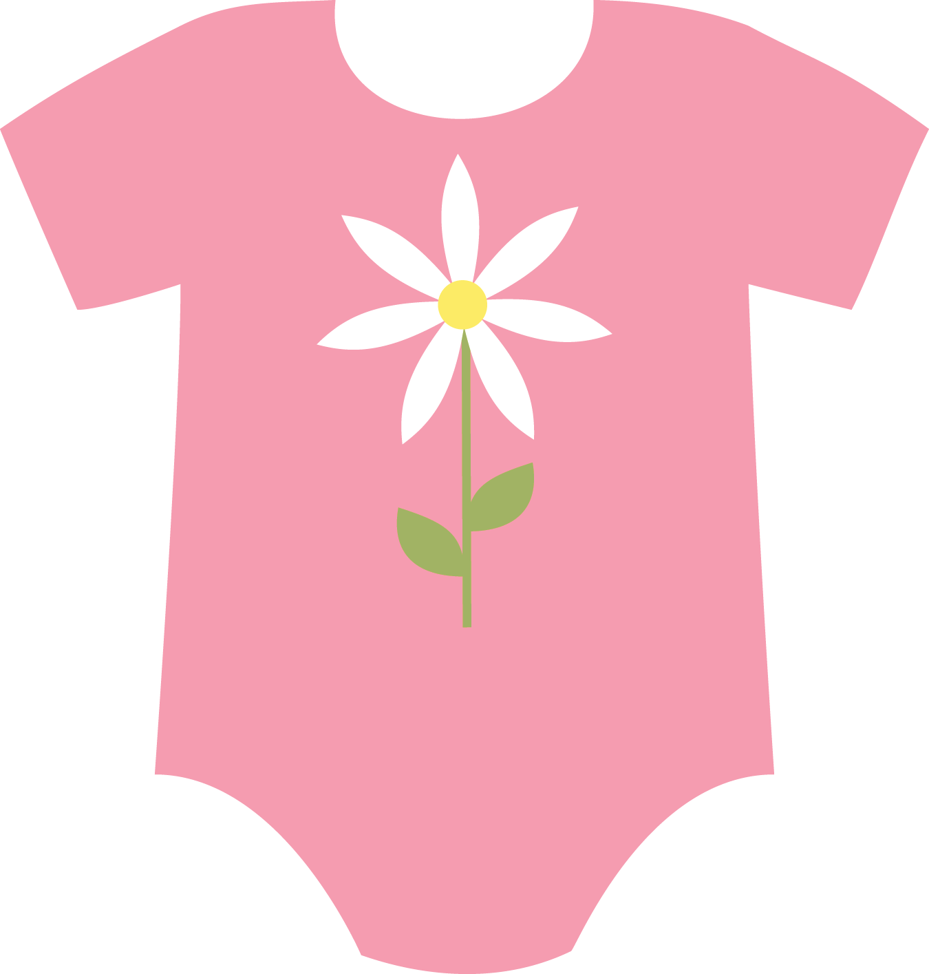 Baby Girl Onesies Pretty Clipart 015 - Dibujo De Ropa De Bebe (1350x1415), Png Download