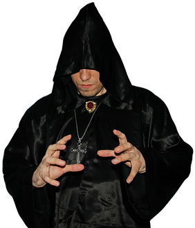 Isolated Man Model Portrait Male Black Pow - Guy In Black Hood Png (439x340), Png Download