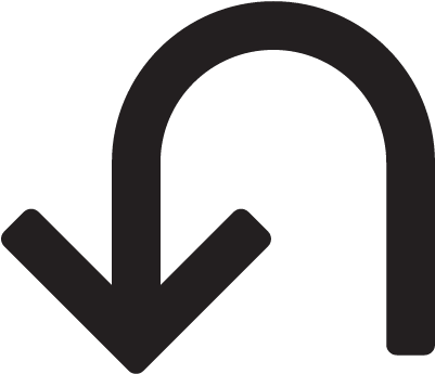 Curved Down Left Arrow Vector - Arrow Curved Left Down (400x400), Png Download