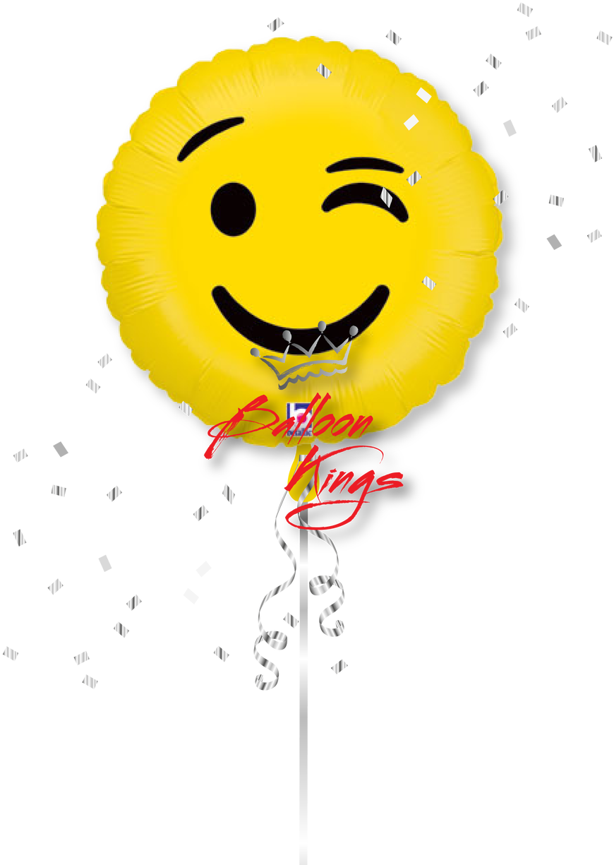 Emoji Wink - Emoji Face Wink Foil Balloon (1068x1280), Png Download
