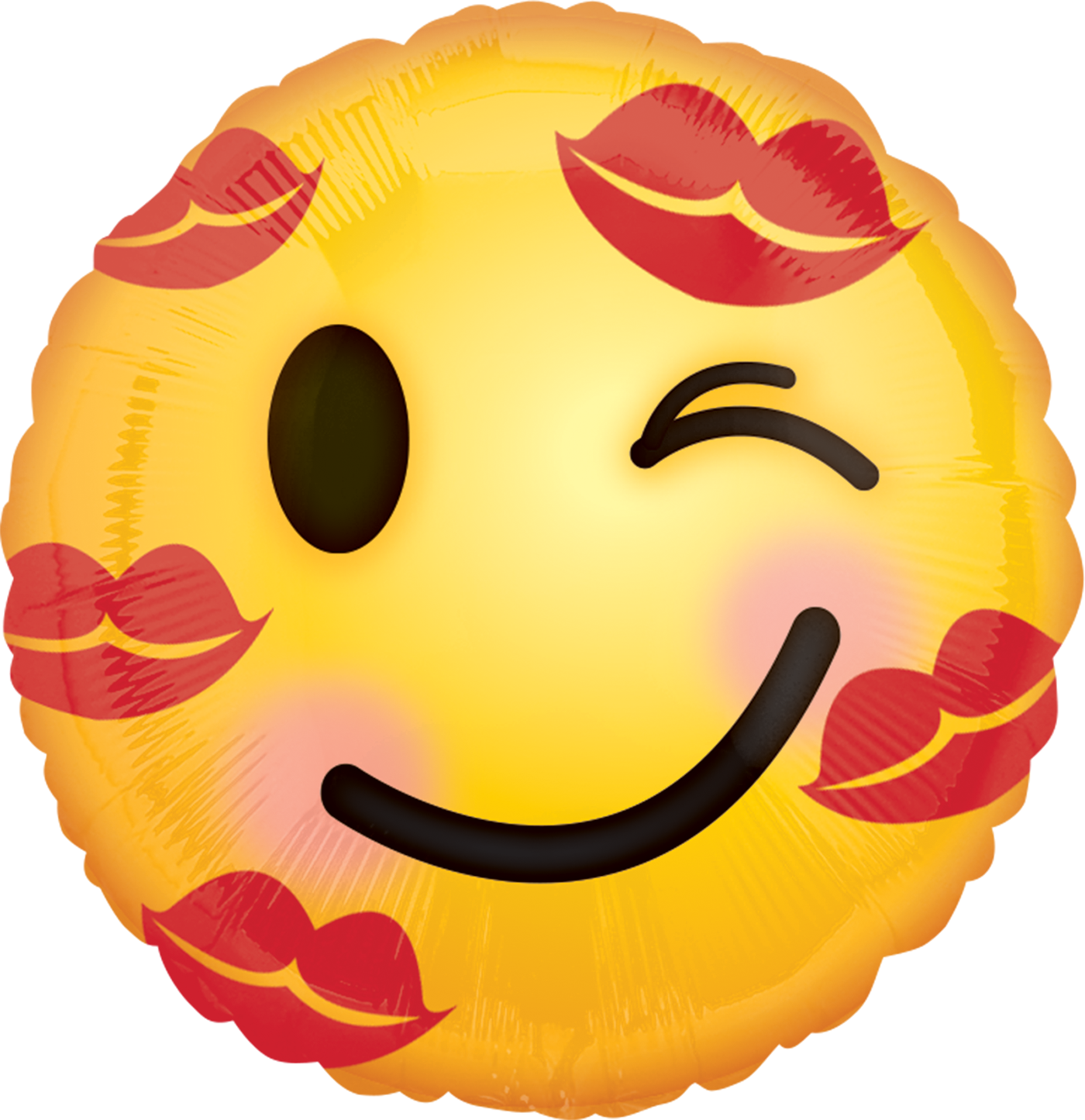 Kiss Emoticons Balloon 18" S40 - Kiss Emoticon (1400x1445), Png Download