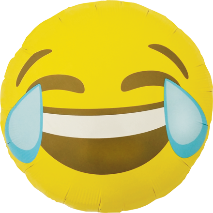 Emoji Crying Laughing Foil Round 18in/45cm - Crying Laughing Emoji Template (440x440), Png Download