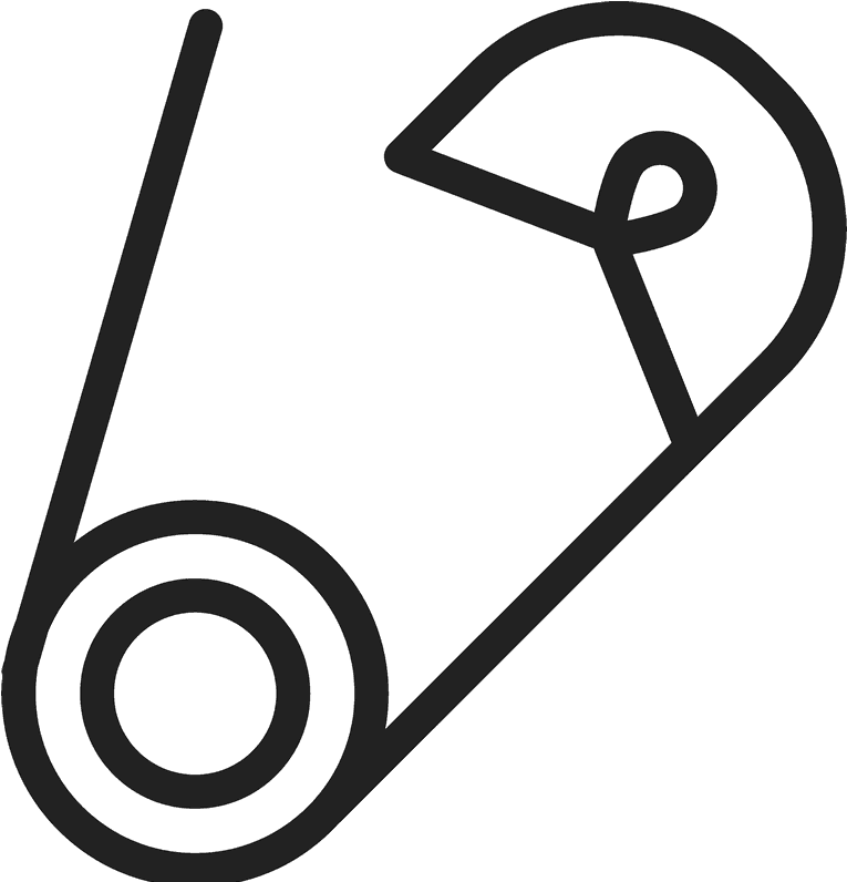 Safety Pin Icon Rubber Stamp - Safety Pin (800x800), Png Download