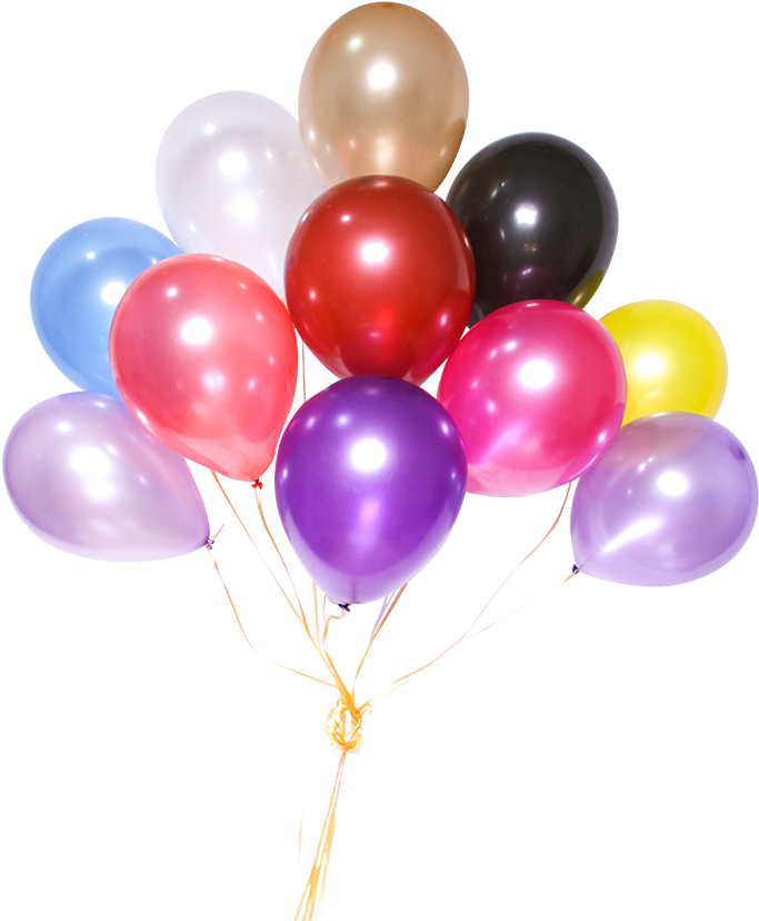 [12 Inch Helium] X10 Pearlise Balloon Cluster - Balloon Colours (850x850), Png Download