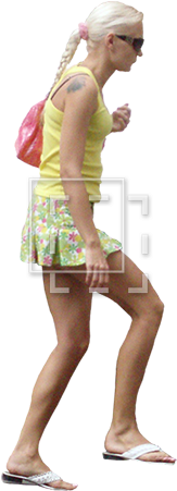 Blonde Woman Walking - Person Going Up Stairs Png (450x450), Png Download