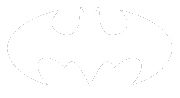 Batman Black And White Symbol - Batman Symbol Black And White (600x326), Png Download