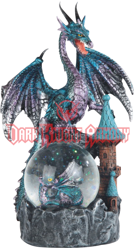 Blue Dragon On Castle Snow Globe - Stealstreet Ss-g-71503 Metallic Dragon And Castle Snow (789x789), Png Download