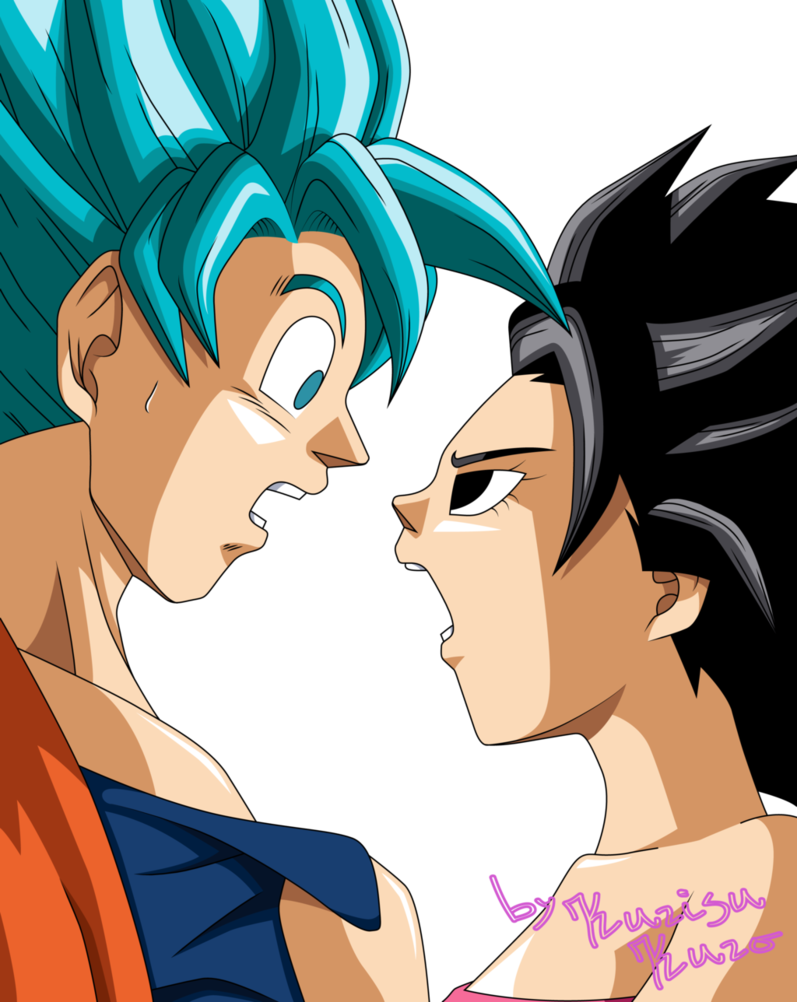 Goku Hair Face Human Hair Color Fictional Character - Goku Y Caulifla Besandose (797x1002), Png Download