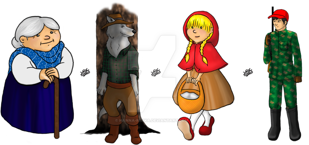 Red Riding Hood Clipart Cheerful Person - Little Red Riding Hood Mum (1024x493), Png Download