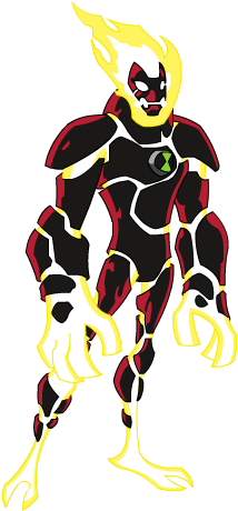 Drawing Ben Ten Heatblast (320x480), Png Download