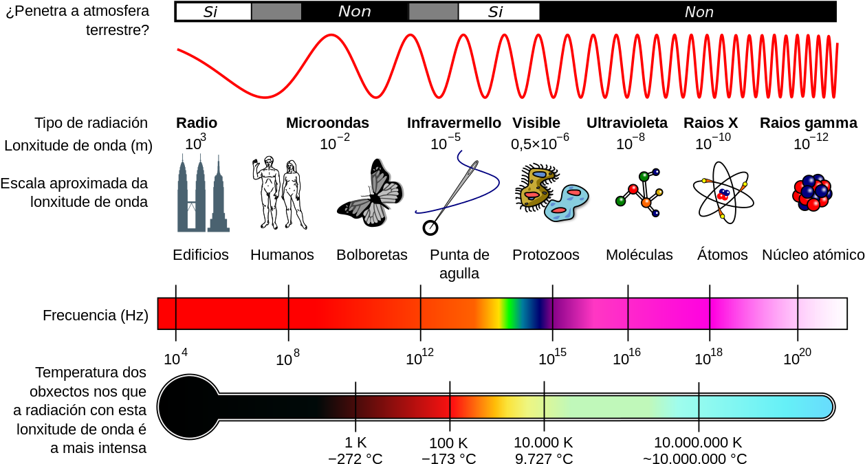 Espectro Electromagnético, Penetración Na Atmosfera, - Type Of Electromagnetic Radiation Has The Longest Wavelength (1280x731), Png Download