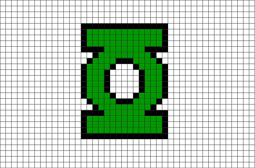 Pixel Art Green Lantern (880x581), Png Download