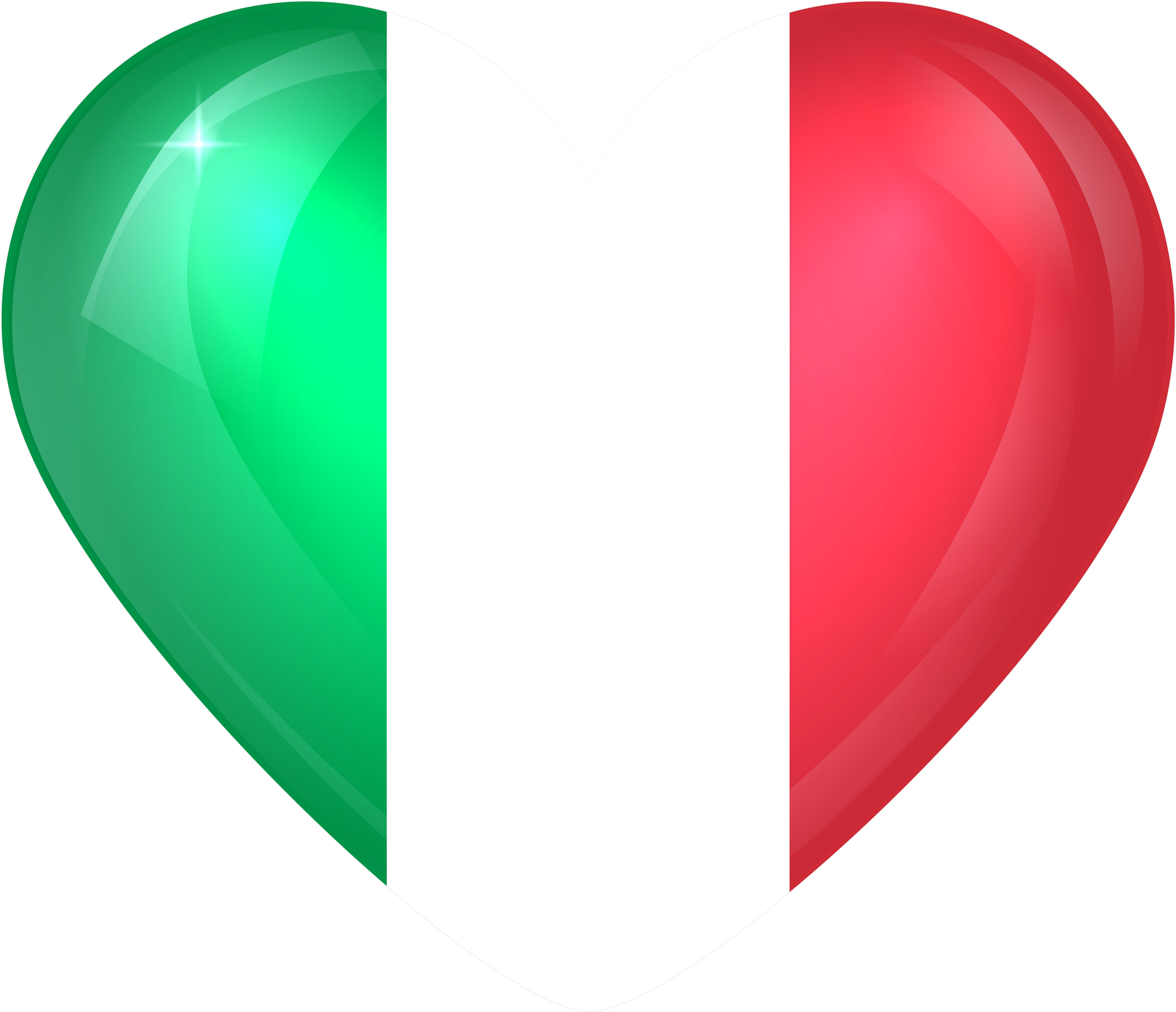 Italian Flag Heart Png (6000x5155), Png Download