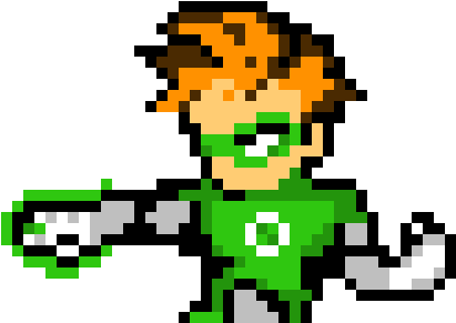 Green Lantern - Pixel Art Super Heros (600x530), Png Download
