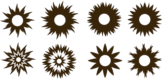Sun, Stars, Circles, Design, Elements - Sun Circle Design (640x320), Png Download