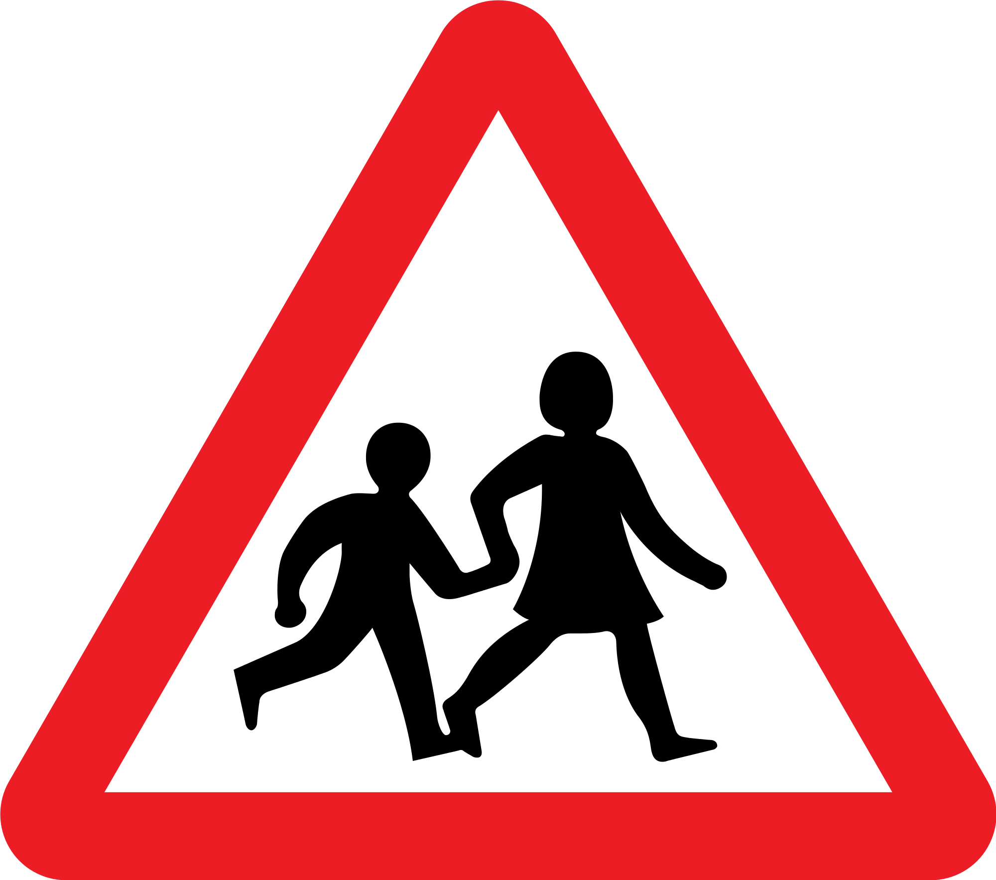 Open - School Crossing Road Sign (2000x1767), Png Download
