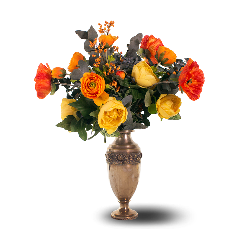 Silk Flowers Fake Flowers - Flower Artificial Pot Png (850x822), Png Download