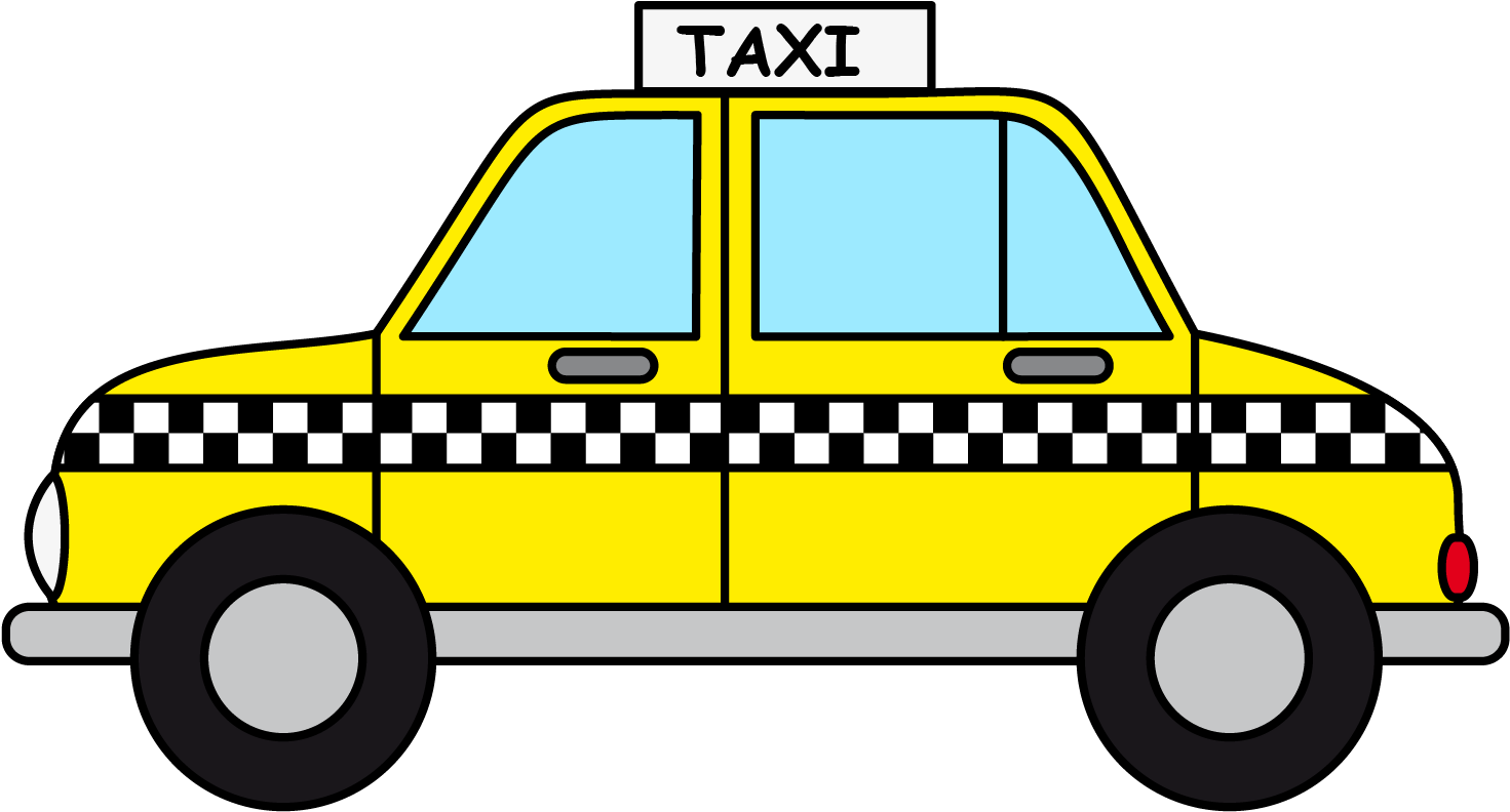 Clip Art Black And White Taxi Clipart Red Taxi - Taxi Clipart (1024x583), Png Download