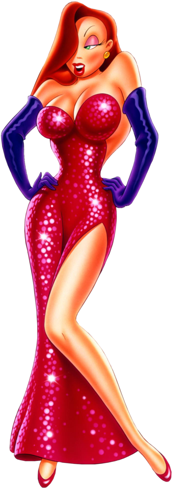 Who Framed Roger Rabbit Characters Tv Tropes - Kim Kardashian Jessica Rabbit (350x994), Png Download