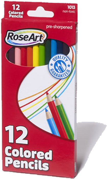 Colored Pencils - Mega Brands Roseart 12 Colour Pencils (800x800), Png Download