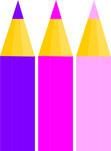 Pink Pencil Clipart (438x593), Png Download
