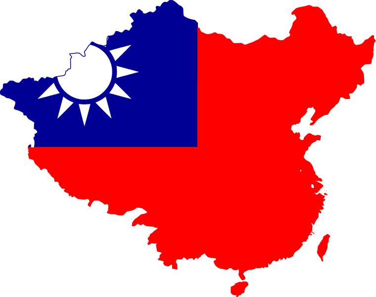 Flag Map Of The Republic Of China - Republic Of China Flag Map (760x600), Png Download