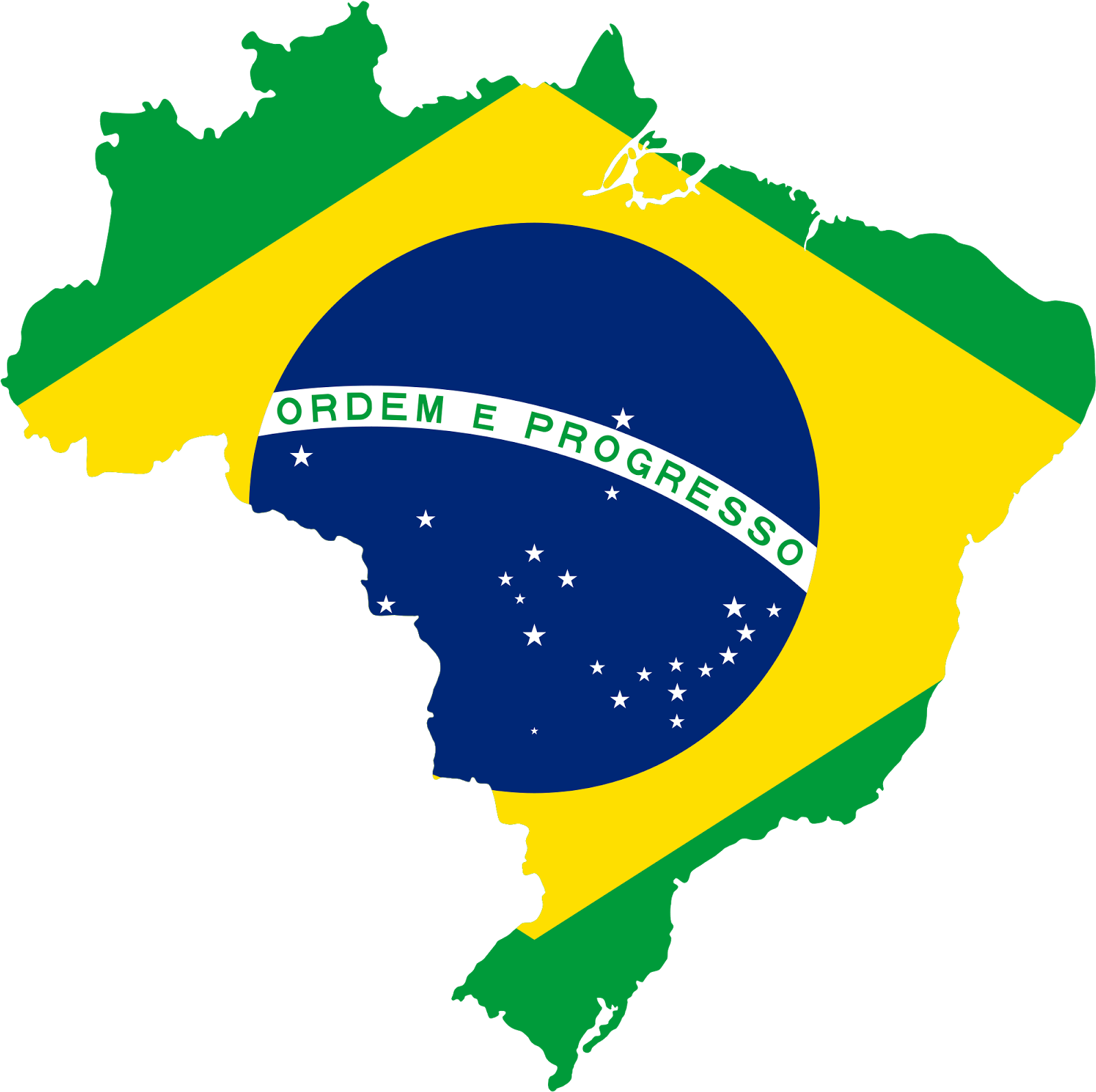 Map Of Brazil With Flag - Brazil Map Flag Png (585x585), Png Download