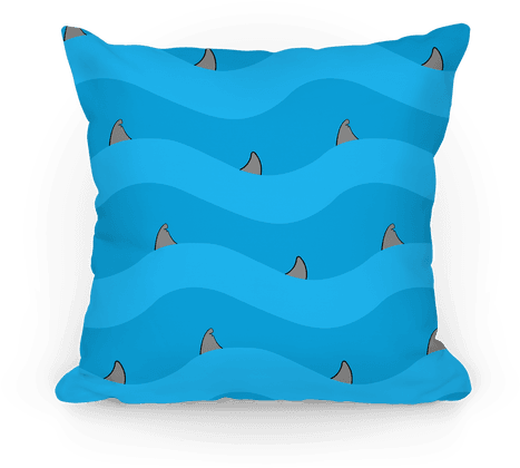 Blue Shark Fins Waves Pattern Pillow - Believe You Can And You're Halfway There. (484x484), Png Download