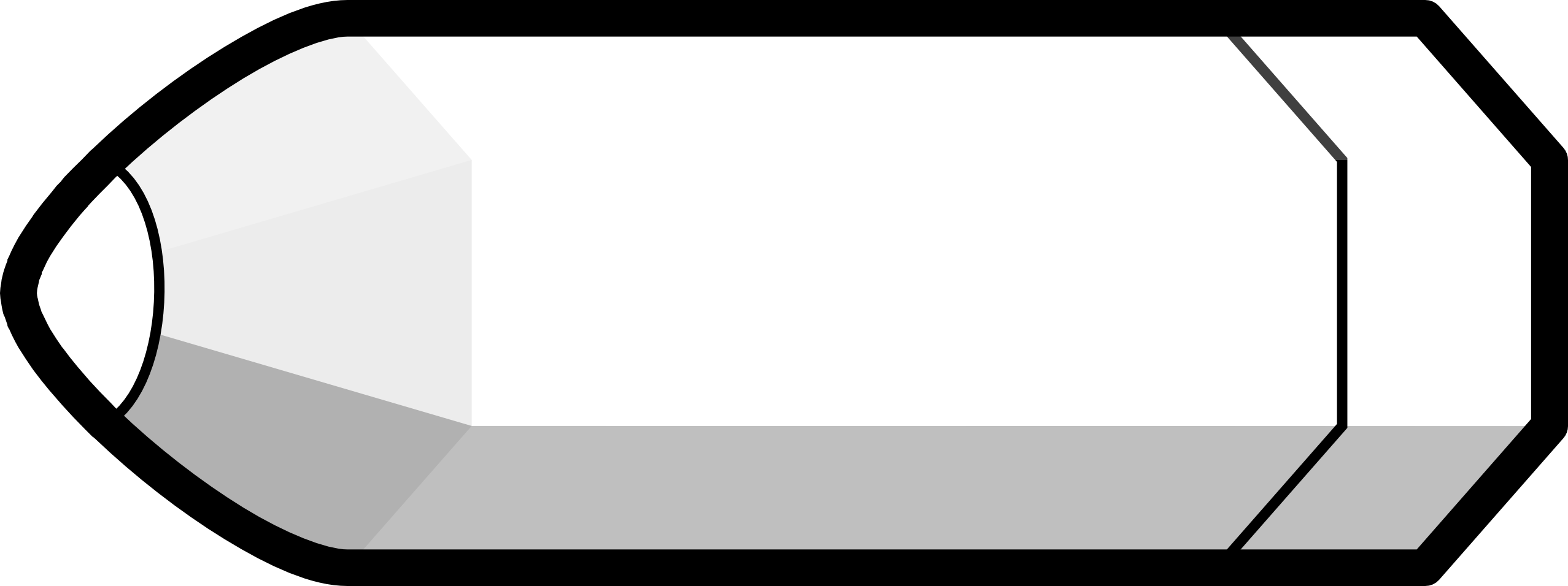 Black And White Pencil Clip - Pencil Clipart Black And White (2555x956), Png Download