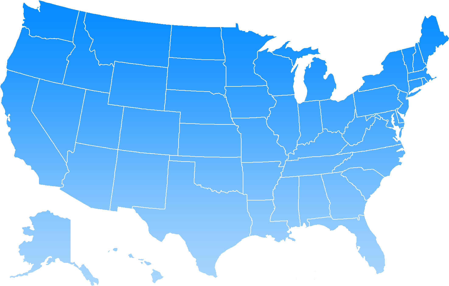Hd Transparent Images Pluspng - Blue Us Map Png (1513x983), Png Download