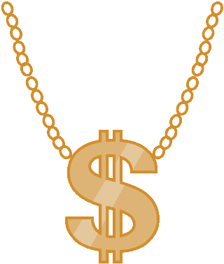 Svg Black And White Stock Figaro Chain Charms Pendants - Hip Hop Gold Chain Png (500x500), Png Download