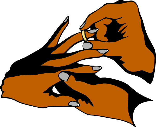 Wedding Clipart Hand - Wedding Rings Hands Clipart (600x492), Png Download